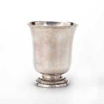 AN 18TH CENTURY FRENCH SILVER BEAKER