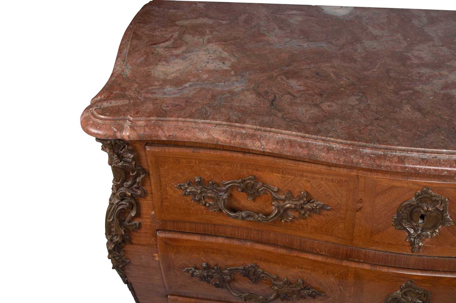 A LOUIS XV STYLE GILT-METAL MOUNTED AND MARBLE-TOPPED COMMODE - Image 2 of 2