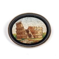 A 19TH CENTURY GRAND TOUR MICROMOSAIC BROOCH