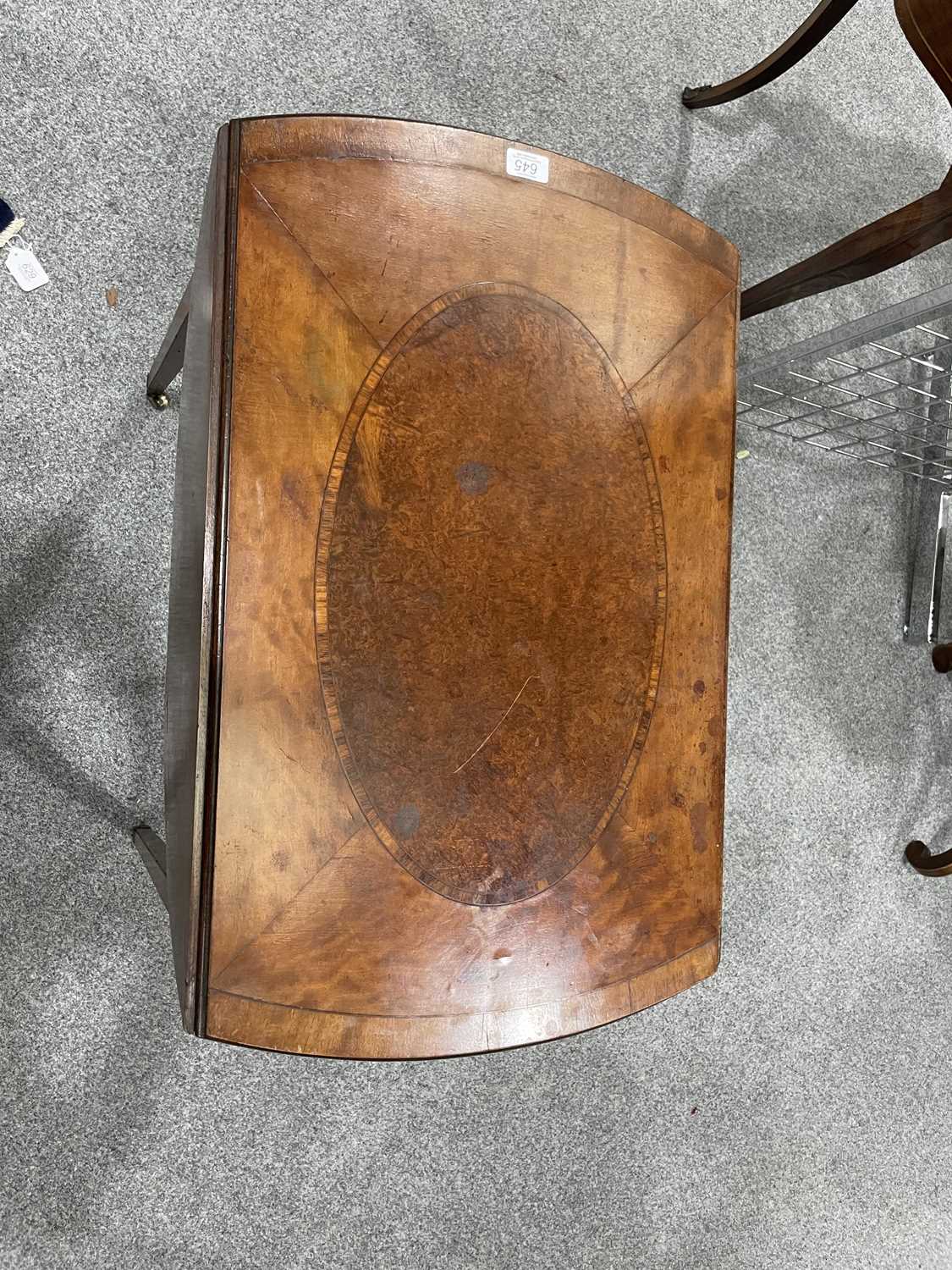 A GEORGE III SATINWOOD, BURR YEW AND PURPLEHEART PEMBROKE TABLE, CIRCA 1790 - Image 9 of 11