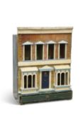 A PRIMITIVE 19TH CENTURY DOLLS HOUSE, POSSIBLY AMERICAN