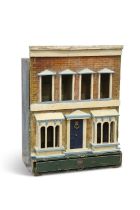 A PRIMITIVE 19TH CENTURY DOLLS HOUSE, POSSIBLY AMERICAN