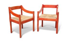 VICO MAGISTRETTI (1920-2006): A PAIR OF 'CARIMATE' CHAIRS