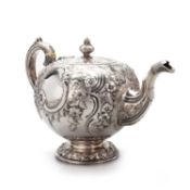 AN EARLY VICTORIAN SCOTTISH SILVER TEAPOT