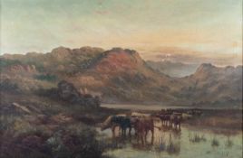 JAMES G GREGORY (19TH CENTURY) HIGHLAND CATTLE IN A LANDSCAPE, A PAIR