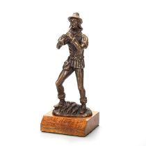 A BRONZE FIGURE OF THE PIED PIPER, ATTRIBUTED TO THE BROMSGROVE GUILD
