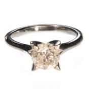 A PLATINUM AND DIAMOND SOLITAIRE RING