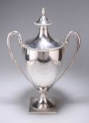 A GEORGE III SILVER TWO-HANDLED TROPHY CUP AND COVER