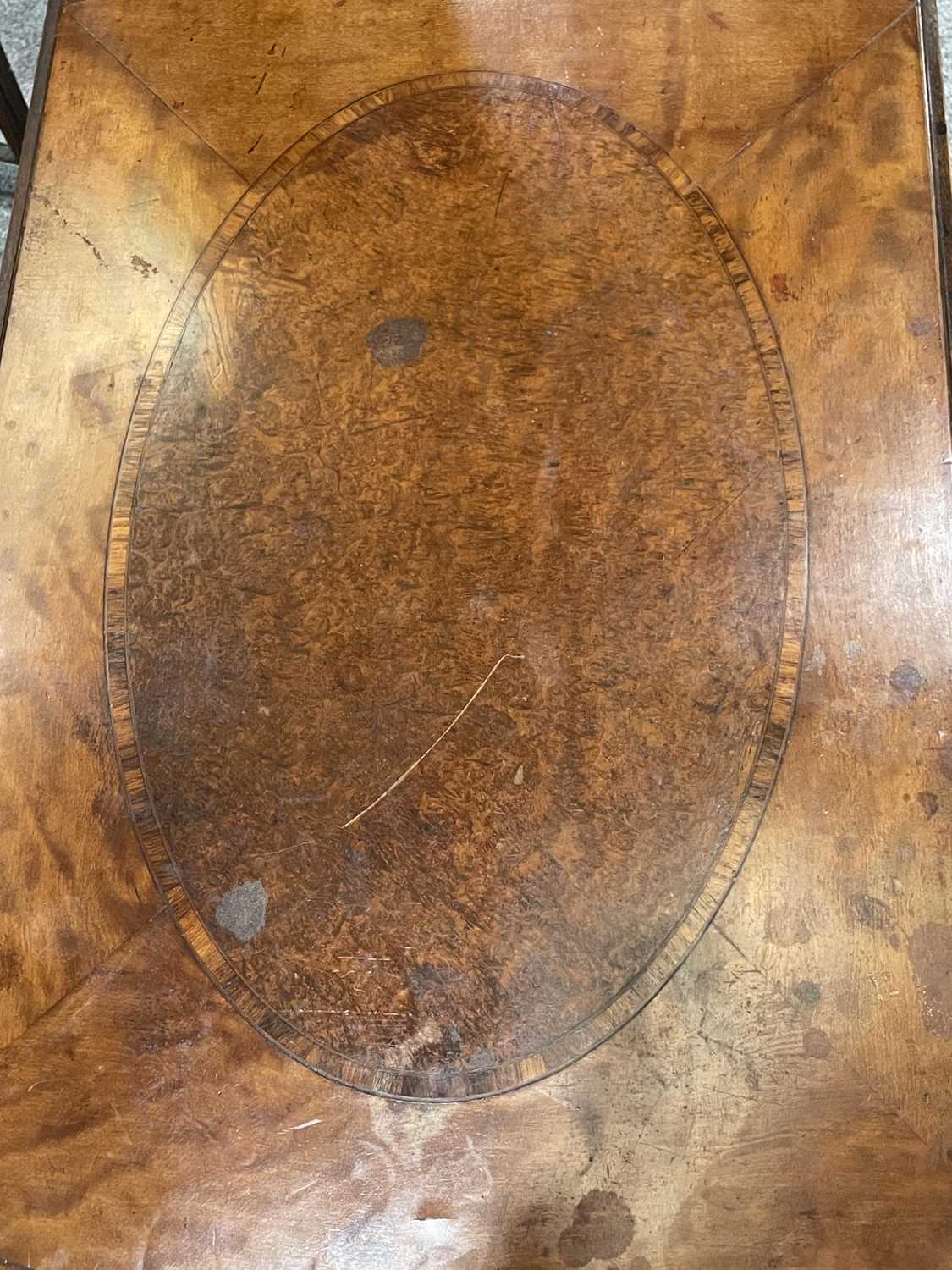 A GEORGE III SATINWOOD, BURR YEW AND PURPLEHEART PEMBROKE TABLE, CIRCA 1790 - Image 3 of 11