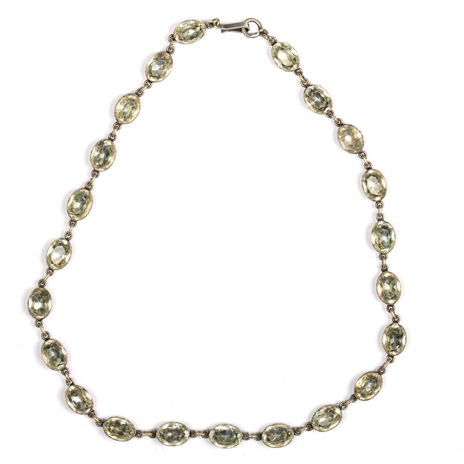 A 19TH CENTURY WHITE METAL AND PASTE SET NECKLACE - Image 4 of 5