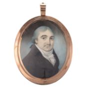 ATTRIBUTED TO GEORGE ENGLEHEART (1750-1829) PORTRAIT MINIATURE OF A GENTLEMAN