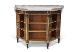 A REGENCY MARBLE-TOPPED, PARCEL-GILT AND ROSEWOOD LOW BOOKCASE