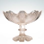 A LARGE 19TH CENTURY CUT-GLASS BOWL