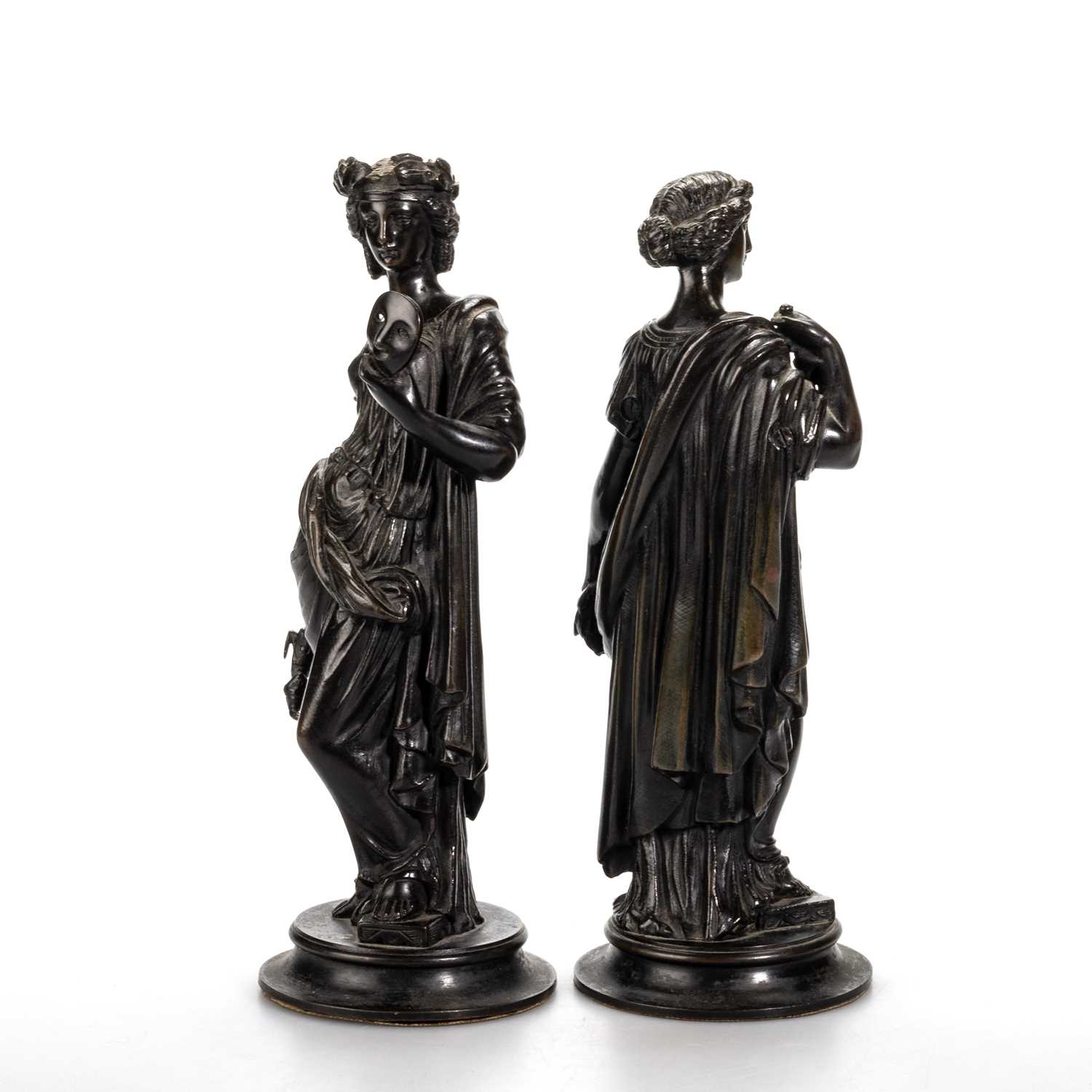 A PAIR OF FRENCH BRONZE ALLEGORICAL FIGURES, 19TH CENTURY - Image 2 of 16