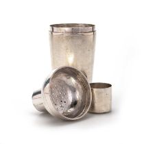 AN ART DECO CHINESE SILVER COCKTAIL SHAKER