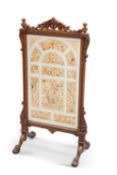 A VICTORIAN OAK COUNTRY HOUSE FIRESCREEN attributed to Gillows