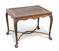 A 19TH CENTURY ROSEWOOD SILVER TABLE