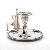 A GEORGE III SILVER CHAMBERSTICK