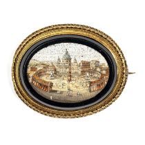 A 19TH CENTURY GRAND TOUR MICROMOSAIC BROOCH