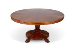 A 19TH CENTURY MAHOGANY TILT-TOP BREAKFAST TABLE