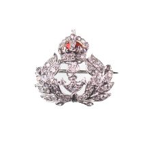 AN EARLY 20TH CENTURY DIAMOND AND ENAMEL ROYAL NAVY SWEETHEART BROOCH