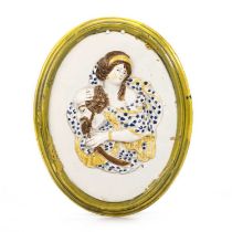 A PEARLWARE POTTERY PLAQUE, CIRCA 1800