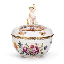 A BERLIN PUNCH BOWL AND COVER, 19TH CENTURY