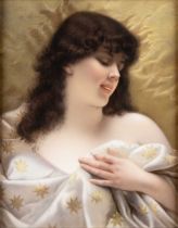 A BERLIN (K.P.M.) PORCELAIN RECTANGULAR PLAQUE, 'SLEEPING BEAUTY', LATE 19TH CENTURY