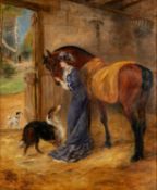 NORA DRUMMOND (1862-1949) IN THE STABLE