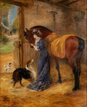 NORA DRUMMOND (1862-1949) IN THE STABLE