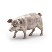 A GERMAN SILVER MODEL OF A PIG