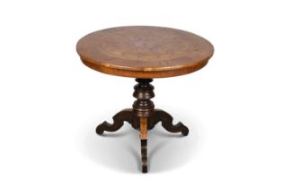 AN ITALIAN SORRENTO WARE INLAID TRIPOD TABLE, LATE 19TH CENTURY