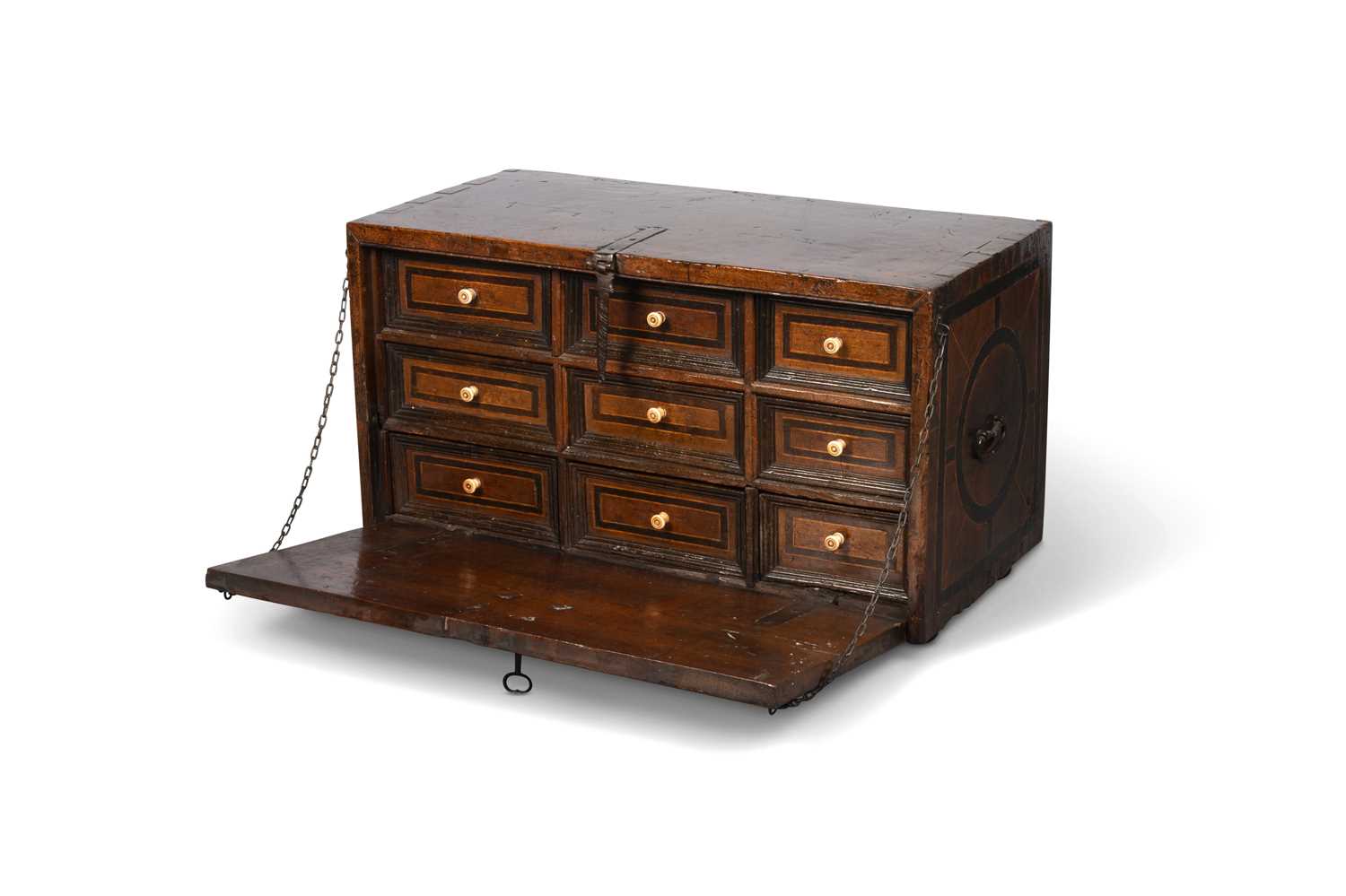 A MID-17TH CENTURY WALNUT AND EBONISED VARGUENO, SPANISH OR SPANISH COLONIAL - Image 2 of 2