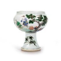 A CHINESE FAMILLE VERTE STEM CUP