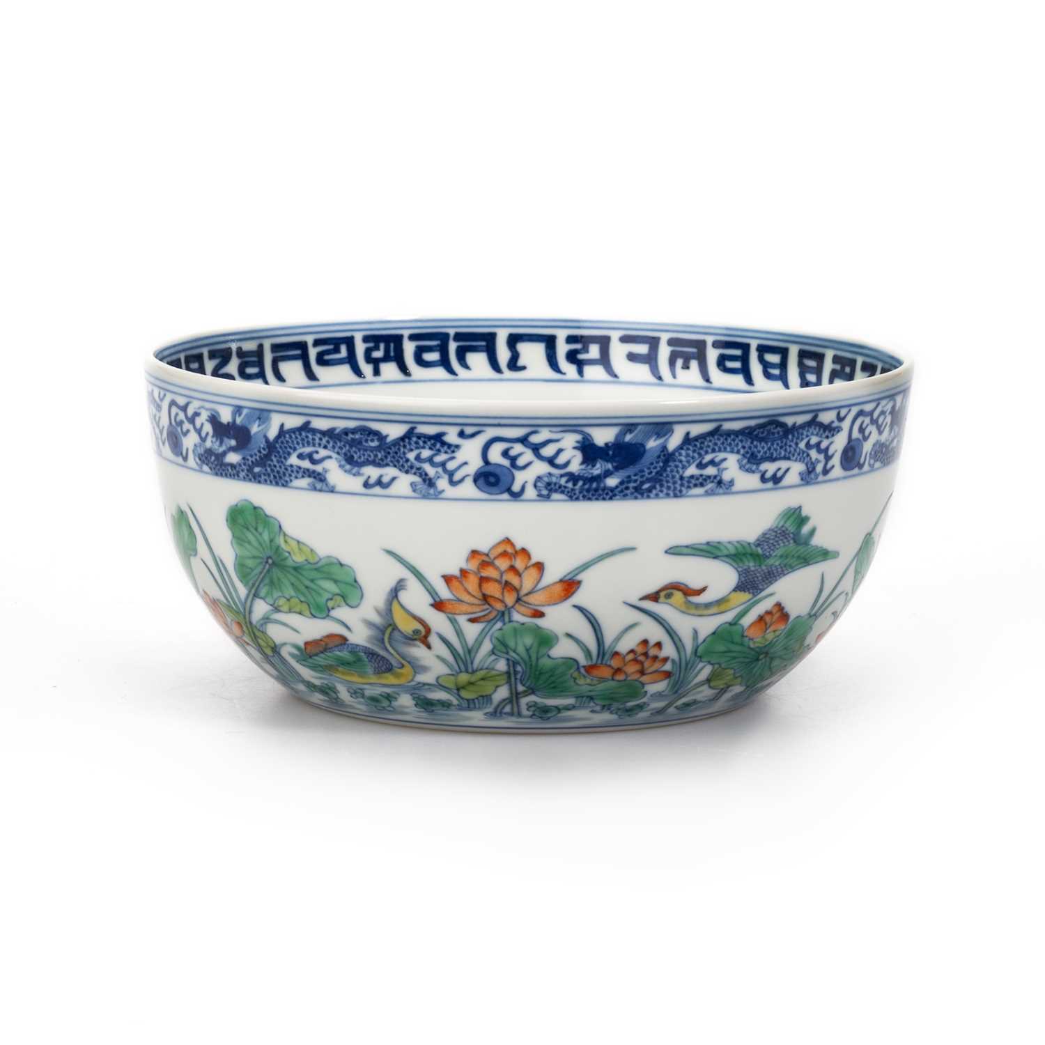 A CHINESE DOUCAI 'DUCK AND LOTUS' BOWL