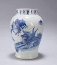 A CHINESE BLUE AND WHITE BALUSTER JAR