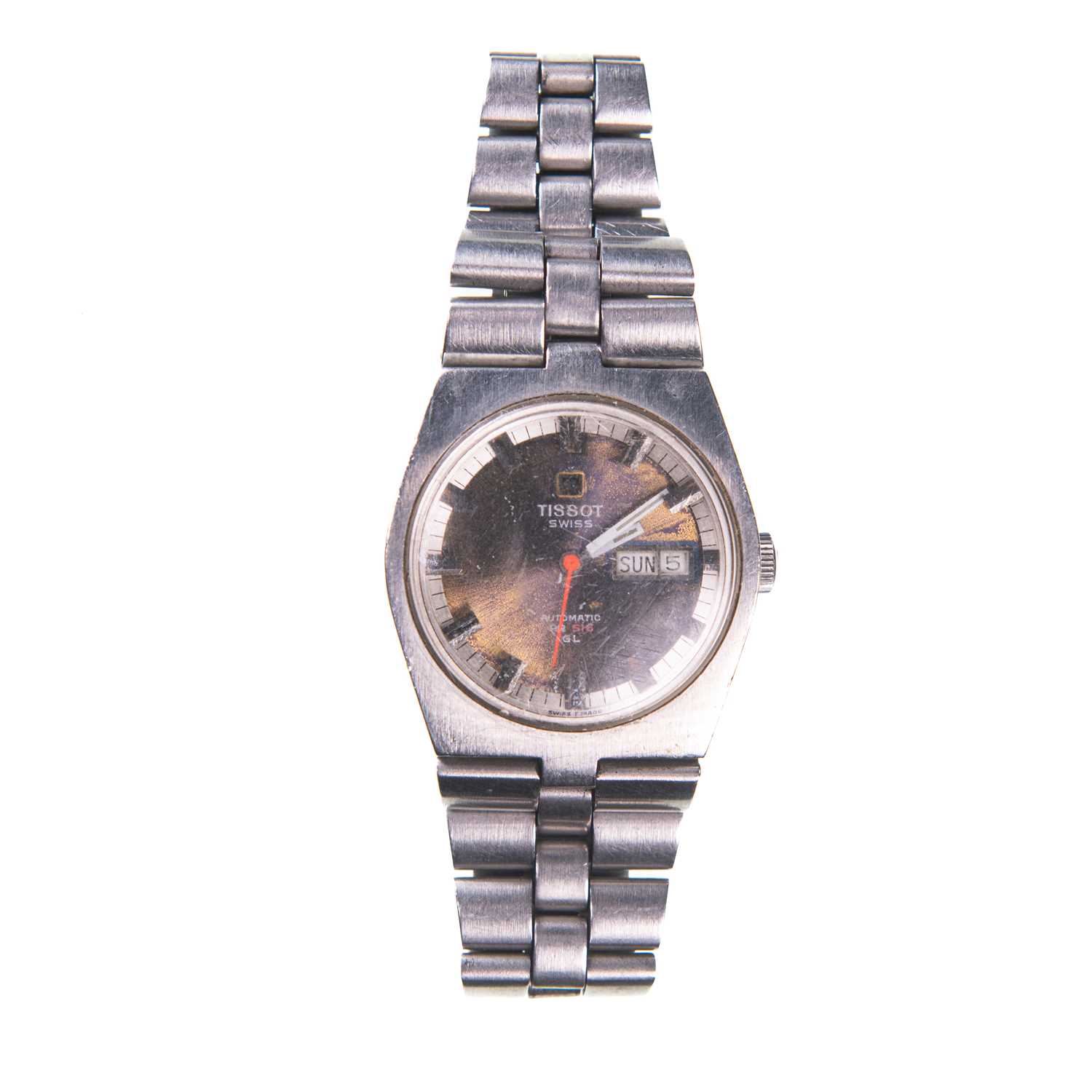 A GENTS STEEL TISSOT PR516 AUTOMATIC BRACELET WATCH