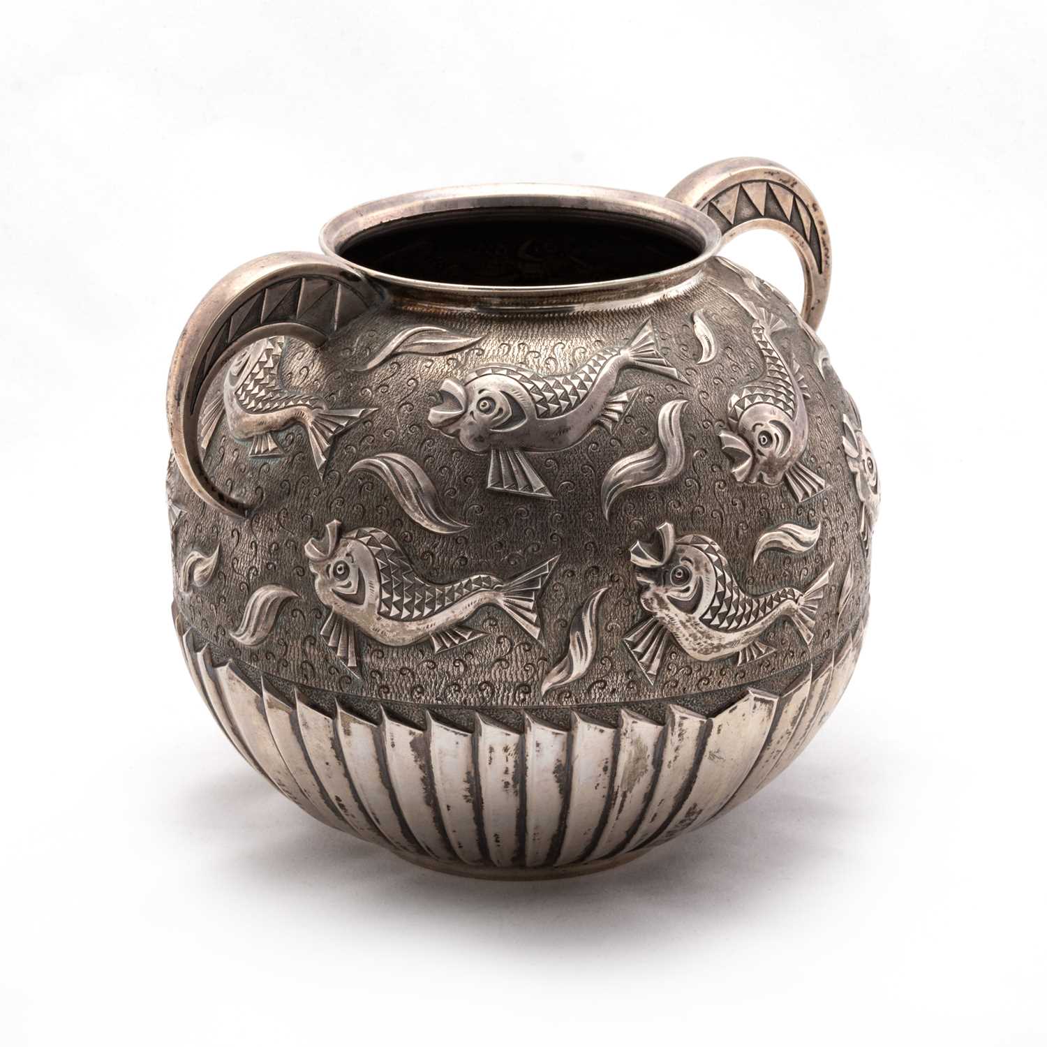 AN ART DECO PORTUGUESE SILVER TWO-HANDLED VASE - Image 2 of 3