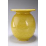 A CHINESE YELLOW GROUND CRACKLE-GLAZED VASE