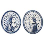 A MATCHED PAIR OF PEARLWARE PLAQUES, CIRCA 1790