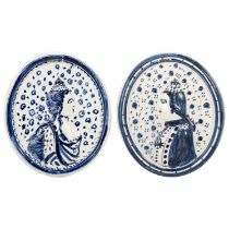 A MATCHED PAIR OF PEARLWARE PLAQUES, CIRCA 1790