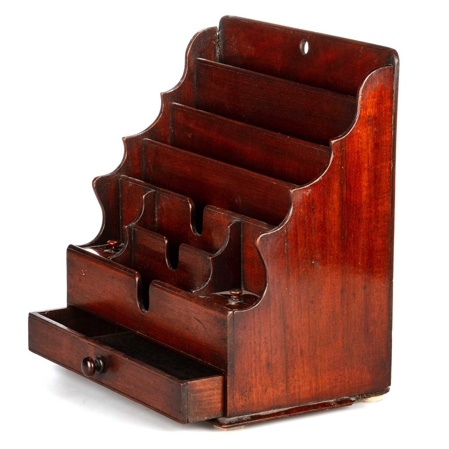 A 19TH CENTURY MAHOGANY WATERFALL CORRESPONDENCE RACK - Image 2 of 2