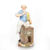 A MEISSEN 'CRIS DE PARIS' FIGURE OF A COOK, LATE 19TH CENTURY