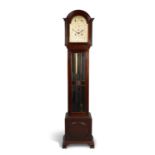 AN EDWARDIAN MAHOGANY MUSICAL LONGCASE CLOCK