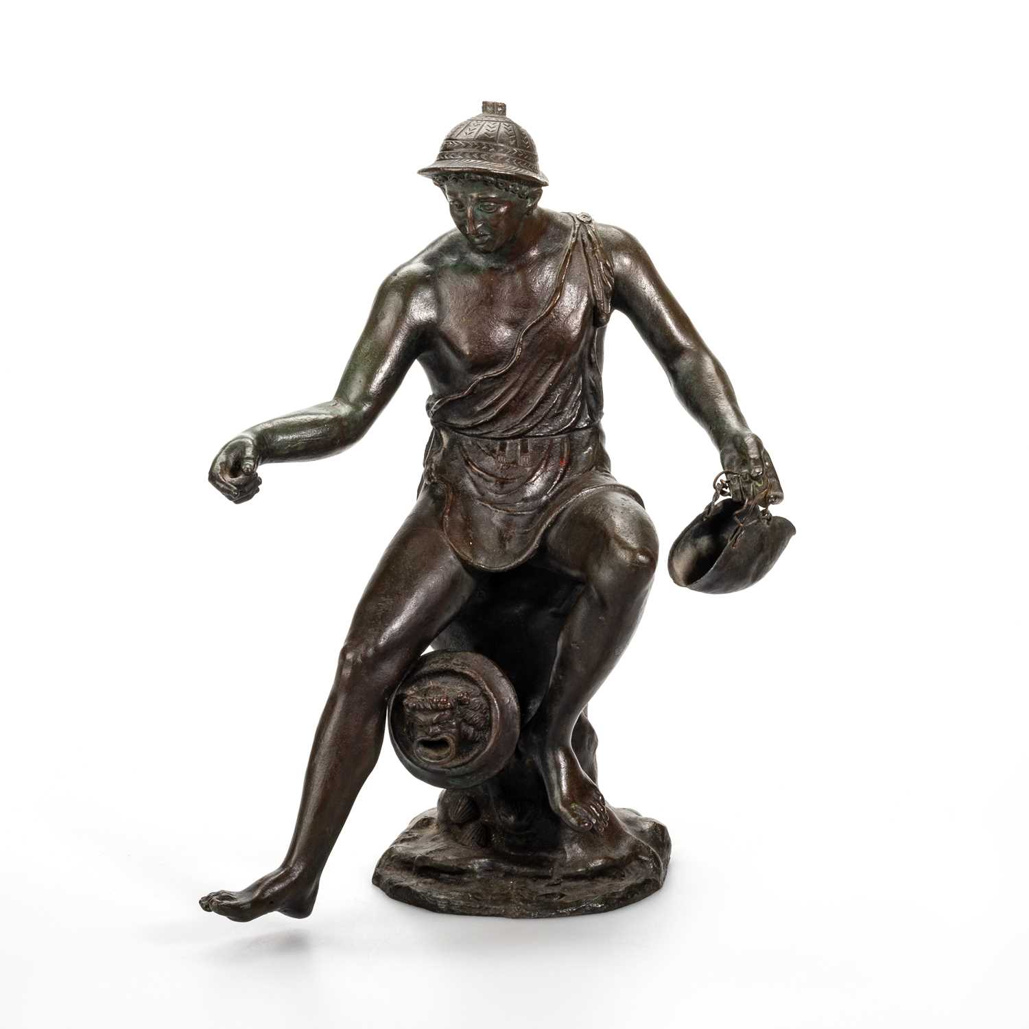 AFTER THE ANTIQUE, AN ITALIAN BRONZE GRAND TOUR FOUNTAIN HEAD, NEAPOLITAN, 19TH CENTURY