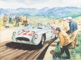 MICHAEL TURNER (MODERN) STIRLING MOSS IN THE MILLA MIGLIA, 1955