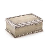 AN ARTS AND CRAFTS SILVER AND SHAGREEN CIGARETTE BOX
