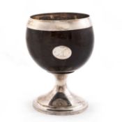 A GEORGE III SCOTTISH SILVER-MOUNTED COCONUT CUP