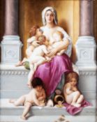 A VIENNA RECTANGULAR PORCELAIN PLAQUE, 'CHARITY', LATE 19TH CENTURY/ EARLY 20TH CENTURY