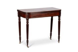 A GEORGE IV MAHOGANY FOLDOVER TEA TABLE, CIRCA 1820-30